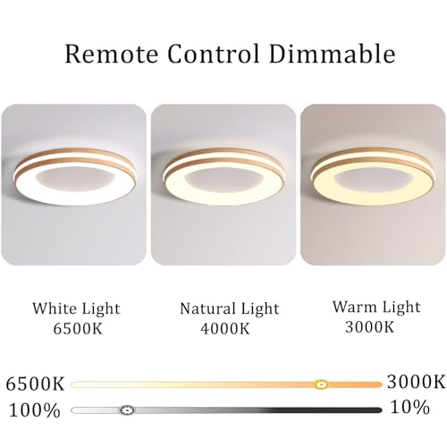 Plafonnier LED moderne 3000K-6500K variable avec télécommande pour chambre