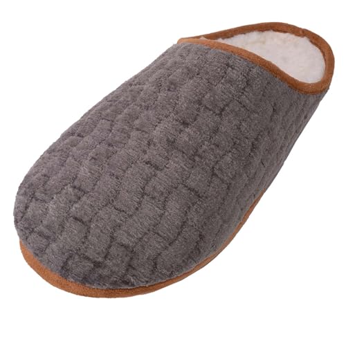 Pantoufles mules matelassées homme fini les pieds gelés grâce à la doublure polaire kaki 42