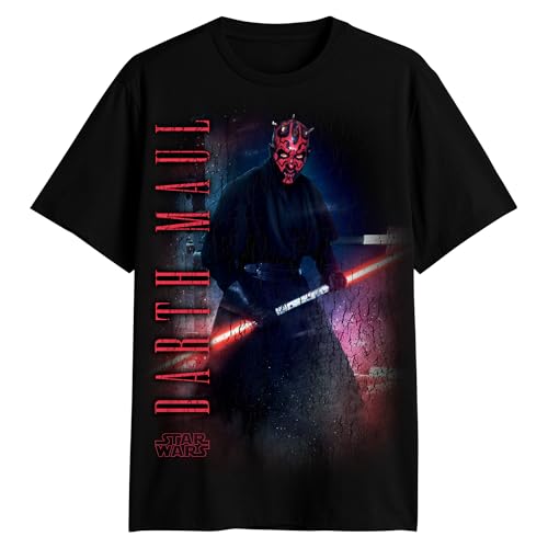 Star Wars Darth Maul Sith Phantom Menace Lightsaber Poster Adult T-Shirt(Black X-Large)