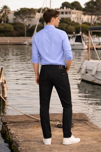 Image of Louis Philippe Men's Smart Fit Stretch Fabric for Comfort Premium Wash Aesthetic Authentic Twill and Durable Jeans