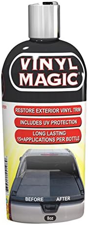 Vinyl Magic: Plastic and Trim Restorer, Dye-Free Formula Shines and Darkens Worn Out Plastic, Vinyl and Rubber Surfaces, Protects Cars from Rain, Salt and Dirt, Prevents Fading and Cracking