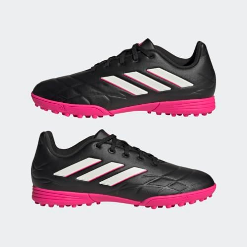 adidas Copa Pure.3 Turf Soccer Shoe, Black/Zero Metallic/Team Shock Pink, 4.5 US Unisex Big Kid | Image 7