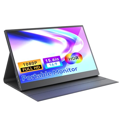 Image of 15.6 Inch Portable Monitor FHD 1080P IPS Display with USB C and HDMI Ultra Slim Travel Screen Extender for Laptop and Gaming