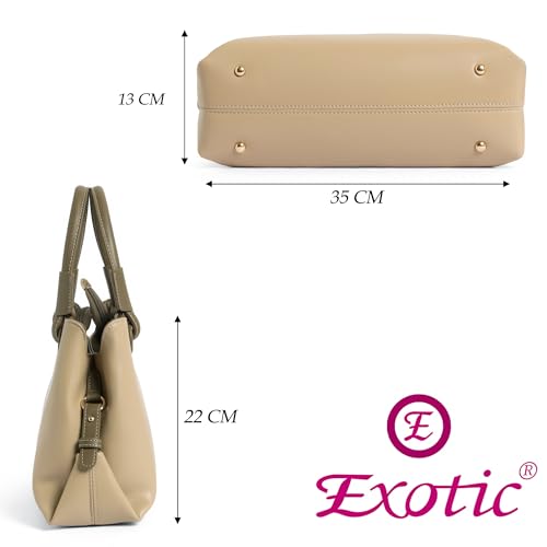 Image of EXOTIC Premium Sophisticated Structured Handbag | with Dual Handles | Adjustable Strap | Spacious Compartments (Heritage Charm Collection)