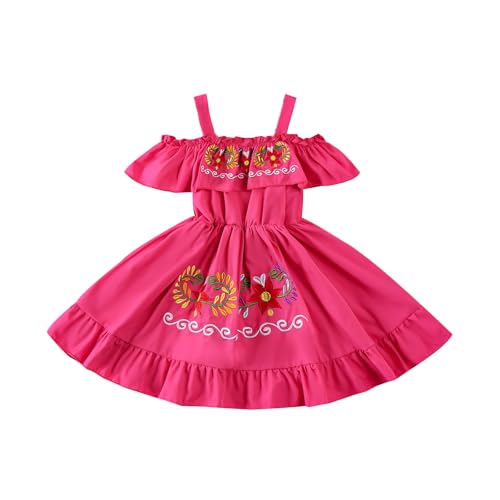 VINUOKER Toddler Girls Mexican Dress Ethnic Embroidered Dress