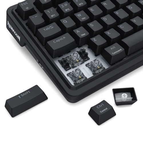 Image of Redragon K719 Wireless Gasket Gaming Keyboard w /Hype Screen & Knob, 95 Keys Mechanical Keyboard, Easy-Control 1.14'' TFT Info Display, 5-Layer Noise Dampening, Custom Linear Switch, Essential Black