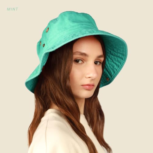 Image of Hot Summer Bucket Hat - Trendy Cotton Sun Hat for Beach, Golf, Fishing