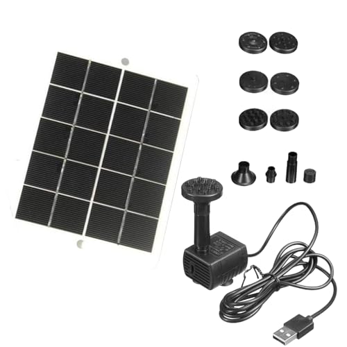 Bomba solar de agua con panel de 15W y flujo ajustable para estanques decorativos 6