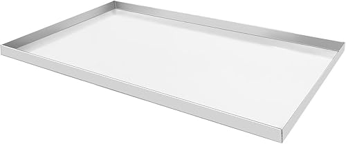 Confote Bandeja de repuesto de acero inoxidable para jaula de perro, 23.6 x 17.6 pulgadas, bandeja de piso para jaula de mascotas a prueba de