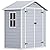 DWVO 6x4 FT Resin Storage Shed with Reinforced Floor, Outdoor Storage Shed with Lockable Door, Window and Vents, Waterproof Plastic Tool Storage for Garden, Backyard, Patio, Lawn