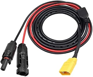 Solar Connector to XT90 Cable YACSEJAO Solar Panel Adapter to XT90 Male Extension Cable Solar Chharge Cable for XT90 Input Port Portable Power Station & Solar Generator, 1.85M