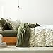 Wake In Cloud - Floral Duvet Cover Set, Botanical Vintage Flower Coquette Cottagecore Aesthetic for Women Teen Girls, Soft Lightweight Bedding, 3-Piece, Olive Green, Queen Size