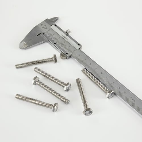 Image of M10-1.5 x 80mm 5Pcs Hex Bolts, Hexagon Head Screws, 304 Stainless Steel(A2-70), Metric Fully Thread, Bright Finish
