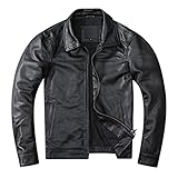 Ce blazer en cuir s'adapte parfaitement à tous les niveaux. Pour les mesures exactes, veuillez vous référer au tableau des tailles fourni dans la galerie d'images.
