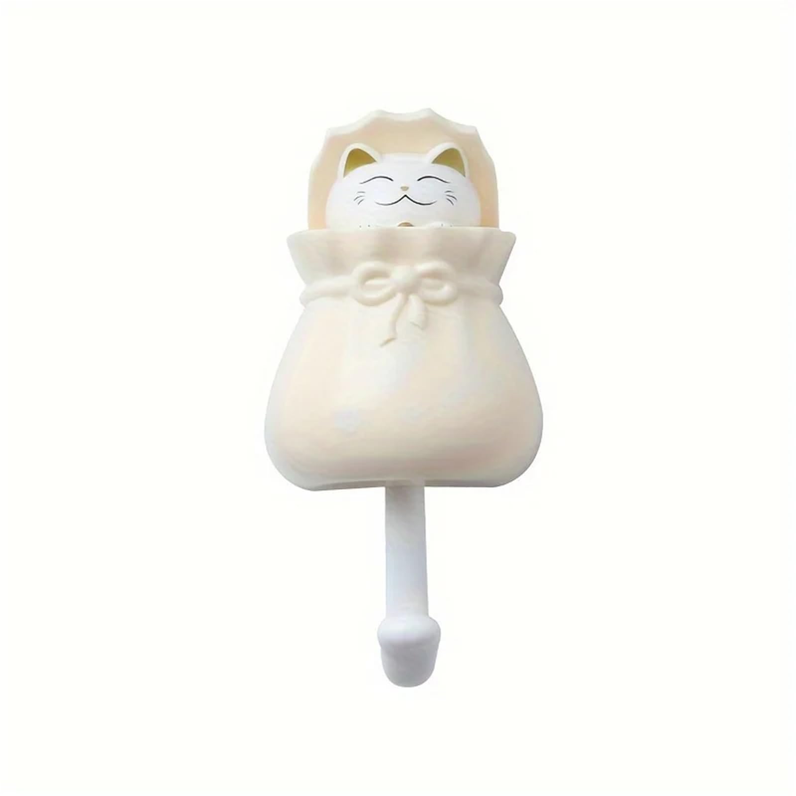 MKYYIOED Adhesive Hooks Creative Traceless Hook, Strong Adhesive, No Punching Hole, Hanging Clothes On The Wall Behind The Door, Cartoon Key(Cream-Colored)