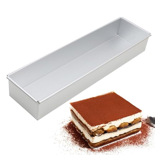 Molde para hornear pastel, 15,74 x 3,93 x 2,36 cm en molde antiadherente para tarta molde para tarta molde para helado, molde para pastel rectangular de aleación de aluminio para ch
