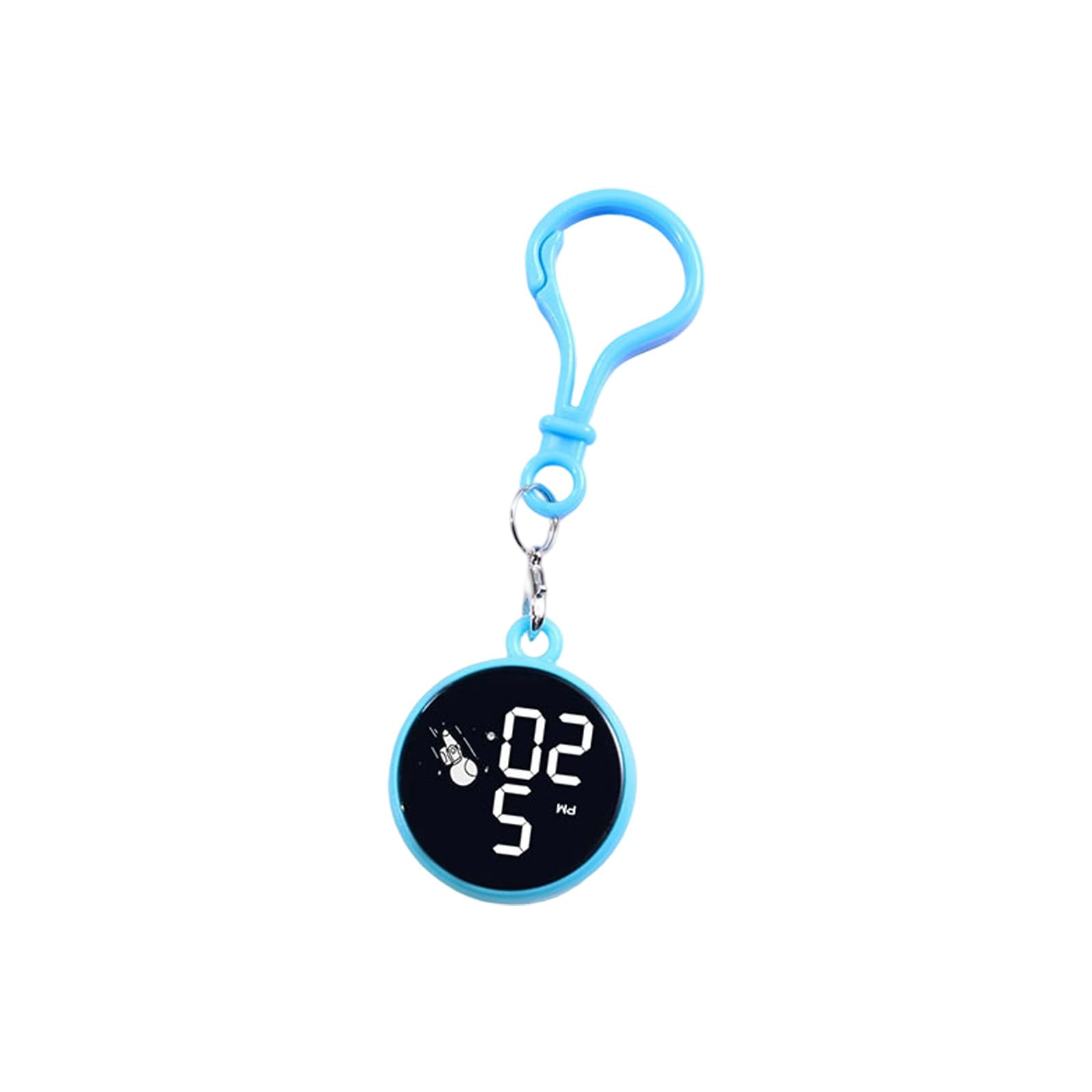 NLAIOUSL Water Resistant Digital Watch Detachable Hook for Bags Keyrings LED Backlight Display Pocket Clip on Digital Carabiner