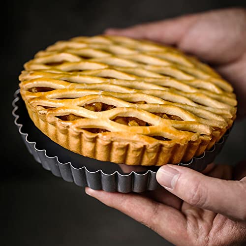 image for Tosnail Set of 3 Non-Stick Round Quiche Pan, 12 Inch, 10 Inch, 8 Inch 