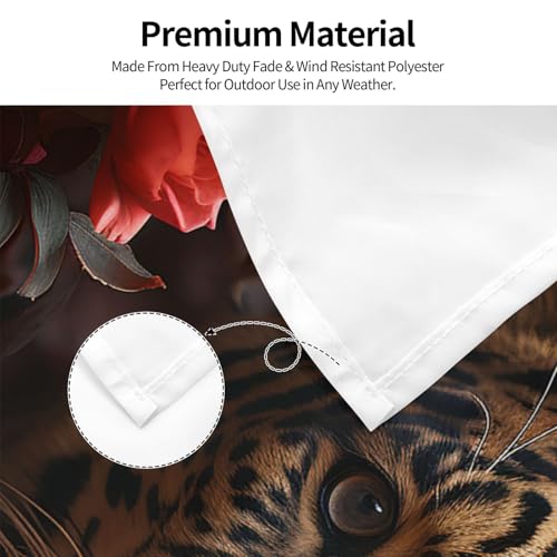 Drapeau pour extérieur double face rose rouge et tigre 1,2x1,8m
