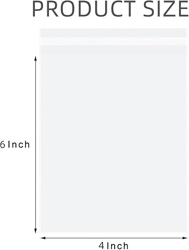 Miniatura 2 de Bolsas de celofán transparentes resellables para panadería, velas, jabón, galletas (4 x 6 pulgadas, 100 unidades)