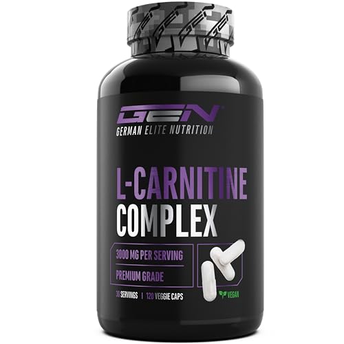 L-Carnitin Triple Komplex - 3000 mg pro Tagesportion - Hochdosiert & Vegan - Premium-Formel mit Acetyl-, Tartrat- & L-Carnitin Fumarat - 120 Kapseln