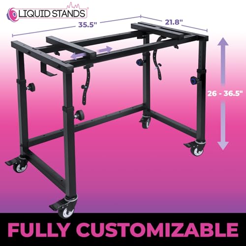 Liquid Stands KIT-MS1111-MS1087-MS1087 3 Tier Keyboard Stand W/ Wheels Music Studio Desk thumb #1