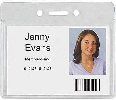 Staples Heavy-Duty ID Badge Holders, Horizontal, 3 7/8 x 3 3/8, 50/Pk by Staples