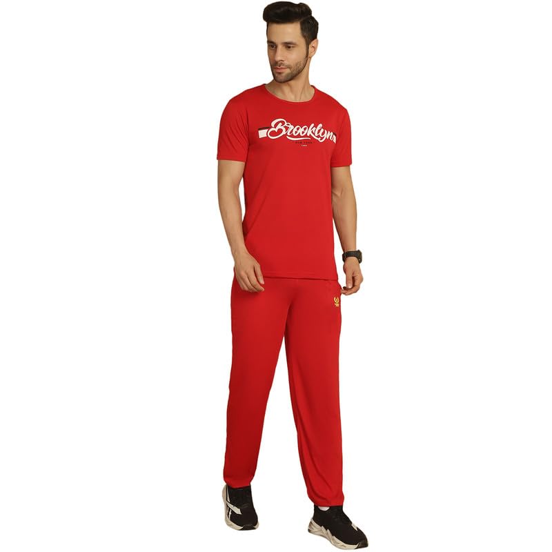 Image of VIMAL JONNEY White Cotton Printed CO-ORD Set Tracksuit for Men-T PRT 23 WHT D10 WHT. 02-P