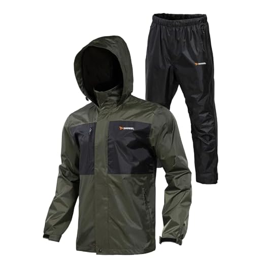 Rodeel Waterproof Fishing Rain Suit for Men (Rain gear Jacket & Trouser Suit)