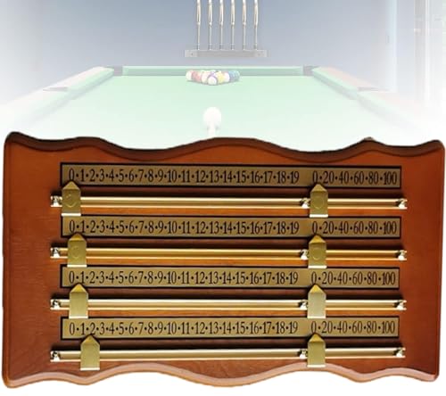Marcador de billar para 2-4 jugadores, de madera y cobre miniatura 1
