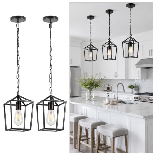 Image of Phaosio Black Pendant Lights Kitchen Island, Modern Farmhouse Light Fixture