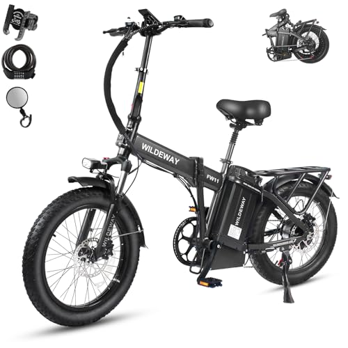 Wildeway Folding Electric Bike for Adults with 32Ah Battery Long