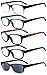 Eyekepper Classic Reading Glasses for Men 5 Pack Spring Hinges Readers Include Reading Sunglasses +2.50