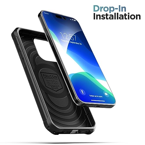 ENCASED Falcon Designed for iPhone 15 Pro Phone Case Compatible with MagSafe - Protective Shockproof Magnetic Case (Black) - Image 4