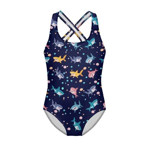 Image of Girls One Piece Swimsuit Teens Cross Back Summer Beach Wear for 5-14Y