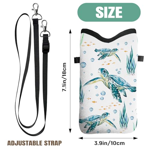 Image of Cell Phone Sleeve Pouch with Adjustable Strap - Sea Turtle