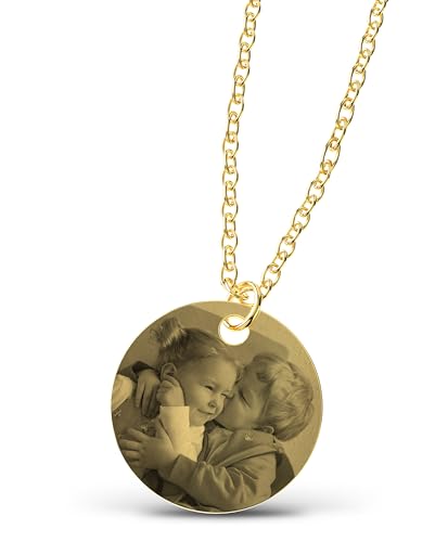 Meinearmbänder Personalisierte Halskette mit Bild ⌀25mm – Schmuck & Geschenk für Frauen, Mama, Freundin – Individuelles Geburtstagsgeschenk