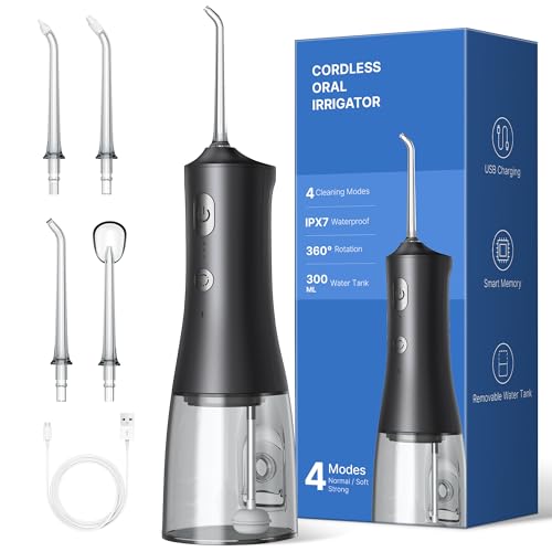 �E�H�[�^�[�t���b�T�[ ���̃N���[�j���O�p �A�b�v�O���[�h 300ml �R�[�h���X �E�H�[�^�[�f���^���t���b�T�[ �[�d�� ���o���� 4�̃��[�h 4�̃W�F�b�g�`�b�v IPX7 �h���E�H�[�^�[�t���X ����s�p (�u���b�N)