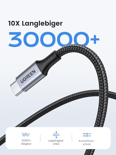 UGREEN USB C Kabel 100W Ladekabel USB-C PD 3.0 Schnellladekabel – Ansicht 6