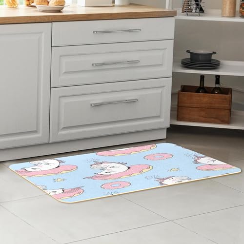 Lot de 2 tapis de cuisine en forme de bébé licornes doux - 7