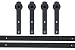 TMS TSQ04-DARK(2SET)+CONN-DARK Country Style Barn Wood Steel Double Sliding Door Hardware Closet Set, 12', Black