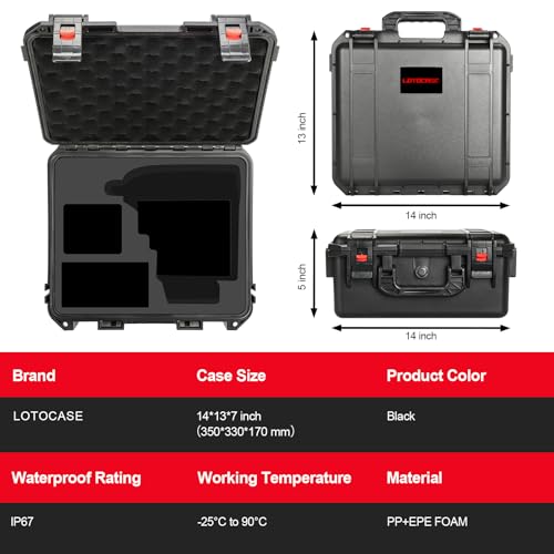 Case for Milwaukee M18 Impact and Torque Wrench - Waterproof Hard Tool Bo, Power Tool Combo Kit Bag for Milwaukee 2/1 3/4 3/8 Cordless Torque Wrenches/Battery/Charger (Case Only)