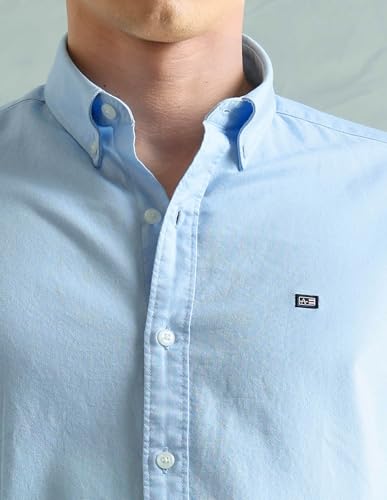Image of Arrow Sport Men Slim fit Cotton Solid Long Sleeves Button-Down Collar Shirt