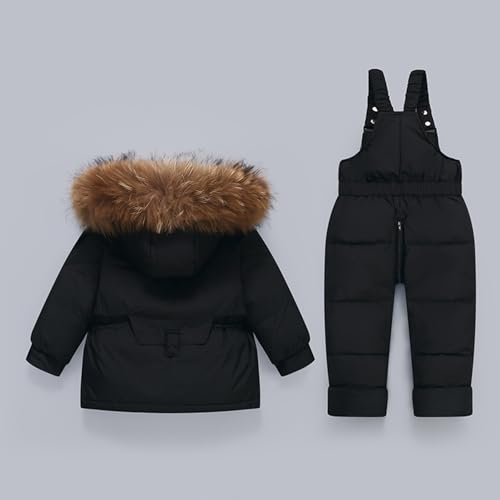 YRAETENM Toddler Snowsuit Baby Boys Girls Winter Ski Suits Clothes Waterproof Warm Hooded Puffer Jacket and Snow Bib Pants3
