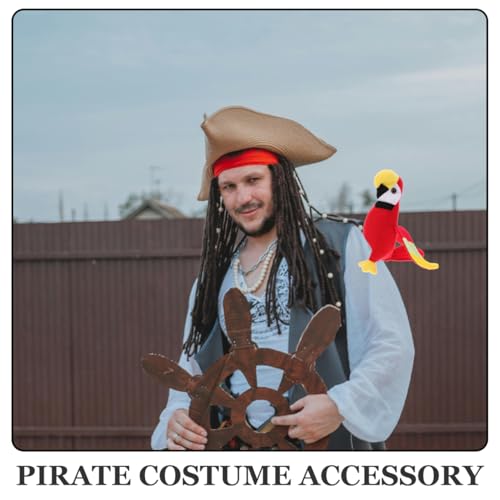 jojofuny Piraten Papageien Requisite Piraten Kostüm Zubehör Ausgestopfter Papagei Auf Schulterplüsch Vogel Requisite Für Tierkostüm Accessoire Halloween Dekoration Für Zuhause