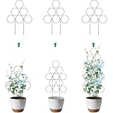 Blulu Plant Trellis for Climbing Plants Indoor 3 Pack Stackable Outdoor DIY Metal Trellis for Potted Plants 15.7 Inch Small Honeycomb Garden Trellis for Vines Clematis Wisteria Houseplant(Black)