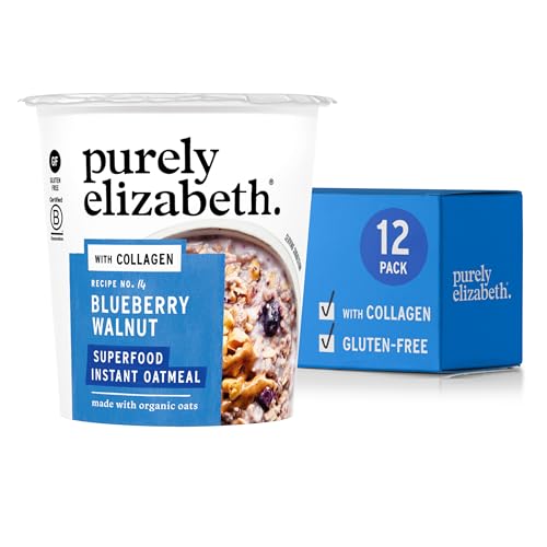 Image of Purely Elizabeth Gluten-Free Collagen Oats Cup, Blueberry Walnut (12 Ct.)