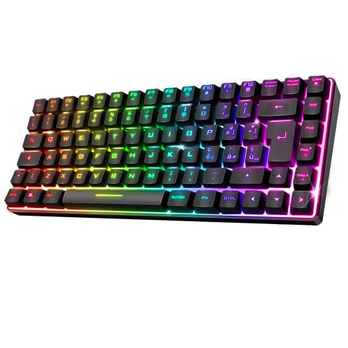 Spirit Of Gamer | Tastiera Gaming Wireless Bluetooth RGB | Layout Italiano QWERTY | Mini Keyboard Compatta TKL 65% | Tasti Semi-Meccanica Con 25 Anti-Ghosting | Compatibile Con PC, Telefono e Tablet