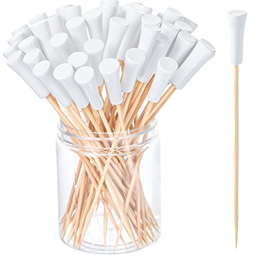 Meanplan 100 Pcs 100/200 Pcs Golf Tee Toothpicks For Appetizers Masters Hole In One Party Golf Themed Tee Skewers Bamboo Cocktail Picks For Sandwich Fruit Catered Events Buffet Supplies (5.91 Inches)