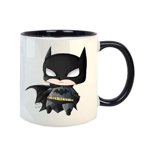 Gen7"Super Kid Batman Printed Ceramic Coffee Mug. 11OZ, Three Tone Black Color (350 ml Pack of 1)